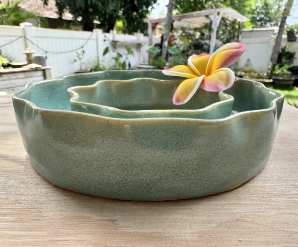 Medium Blue Stone Wave Vase - Image 2
