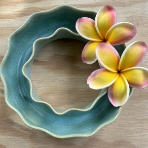Medium Blue Stone Wave Vase