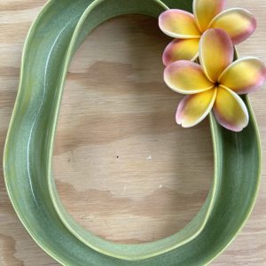 Large Green lei shaped vase