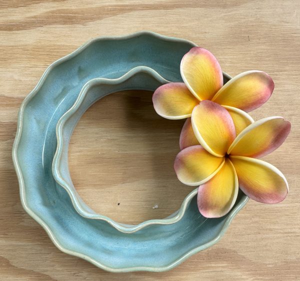 Medium Soft Aqua Wave Vase