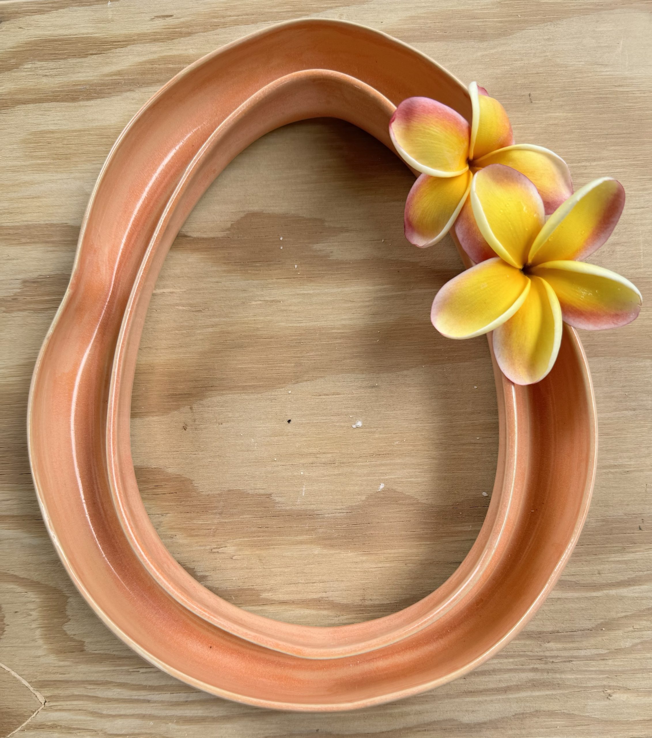 Large Soft Orange Lei Vase Hawaiian Lei Vases