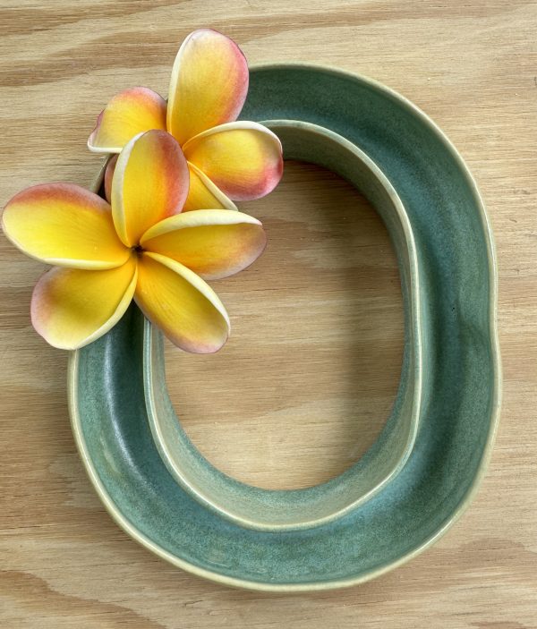 Medium Blue Stone Lei Vase