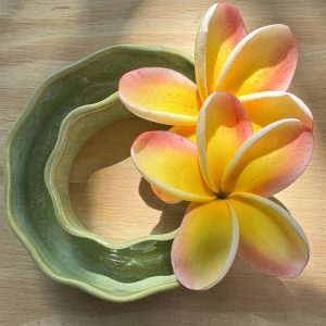 Small Green Wave Vase