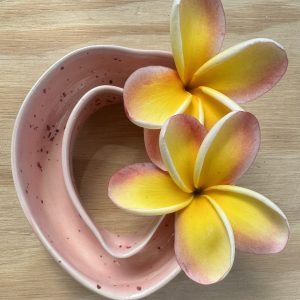 Small Speckled Pink Heart Vase