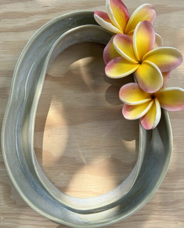 Large Floating Celadon lei shape vase