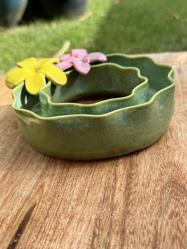 Medium Green Wave Vase - Image 2