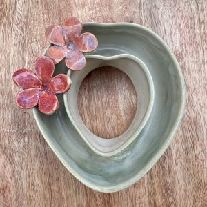 Small Floating Celadon Heart Vase