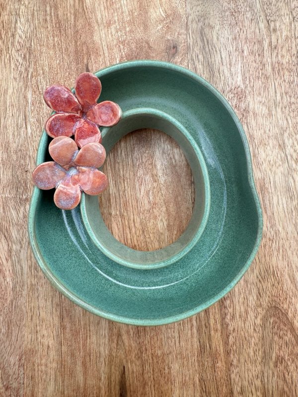 Small Mottled Green Lei Vase