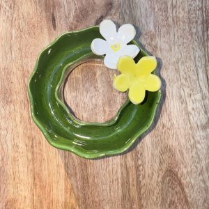 Small Speckled Green Wave Vase