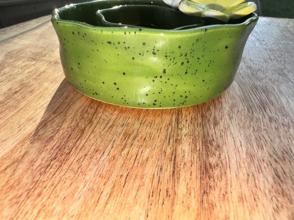 Small Speckled Green Wave Vase - Image 2