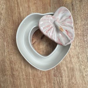 Small White Heart Vase