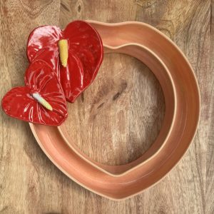 Large Soft Orange Heart Vase