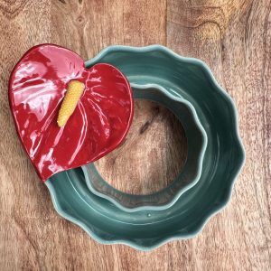 Medium Aqua Celadon Wave Vase