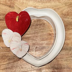 Large White Heart Vase