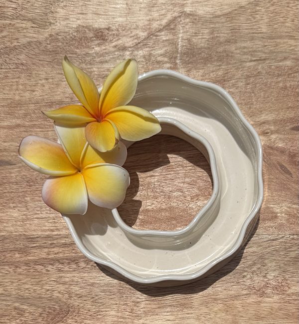 Small White Wave Vase