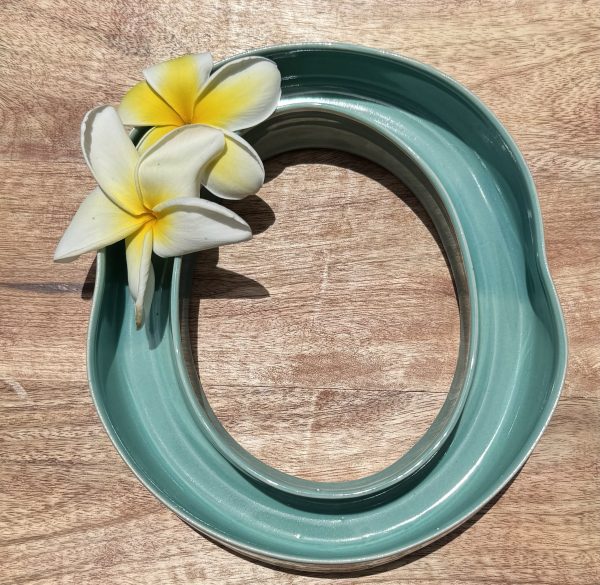 Large Aqua Celadon Lei Vase