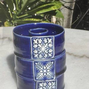 Mini Quilt Cobalt Blue Lei Vase