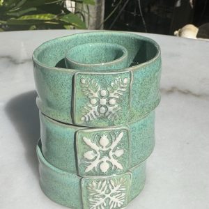 Mini Quilt Mottled Green Lei Vase
