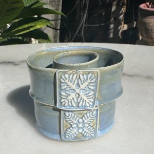 Mini Quilt Soft Blue Lei Vase