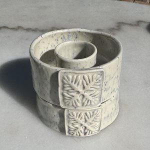 Mini Quilt Speckled White Lei Vase