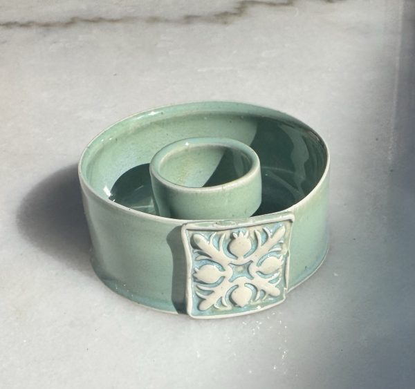 Mini Quilt Soft Aqua Lei Vase