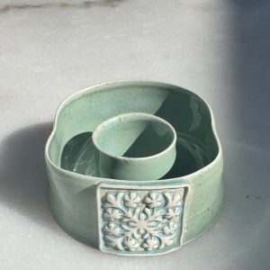 Mini Quilt Soft Aqua Lei Vase (lei shape)