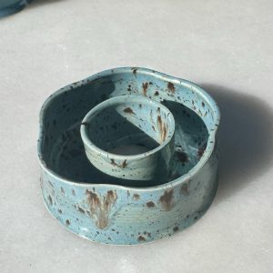 Mini Blue Speckled Lei Vase (flower)