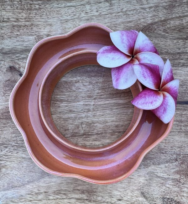 Medium Peach Float Flower Vase