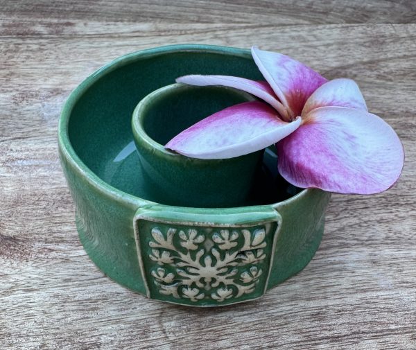 Mini Quilt Green Fairy Round Vase