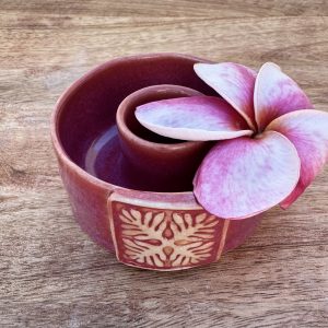 Mini Quilt Red Rose Round Vase