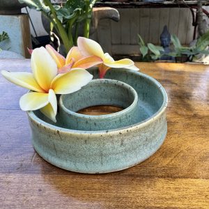 Small Speckled Blue Stone Round Vase