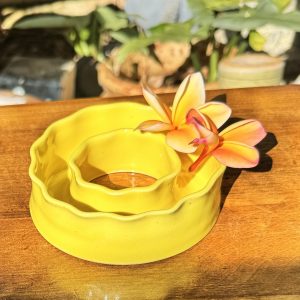 Small Yellow Wave Vase