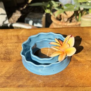 Small Blue Celadon Wave Base